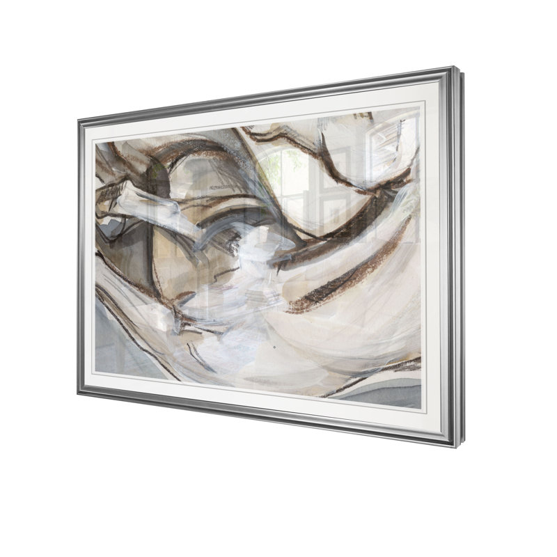 " Horse Abstraction II ", 20" H x 24" W x 1.5" D, Silver Frame