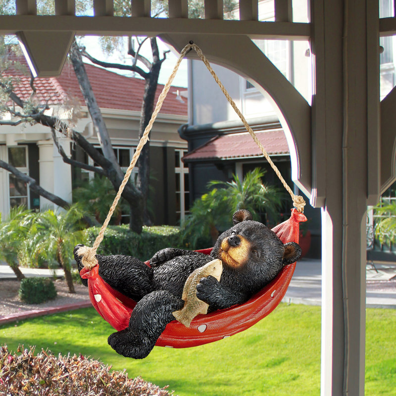 Summer Snooze Black Bear Statue