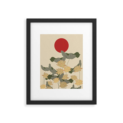 «Red Sunset Japon» encadré sur papier par Viviana Gonzalez