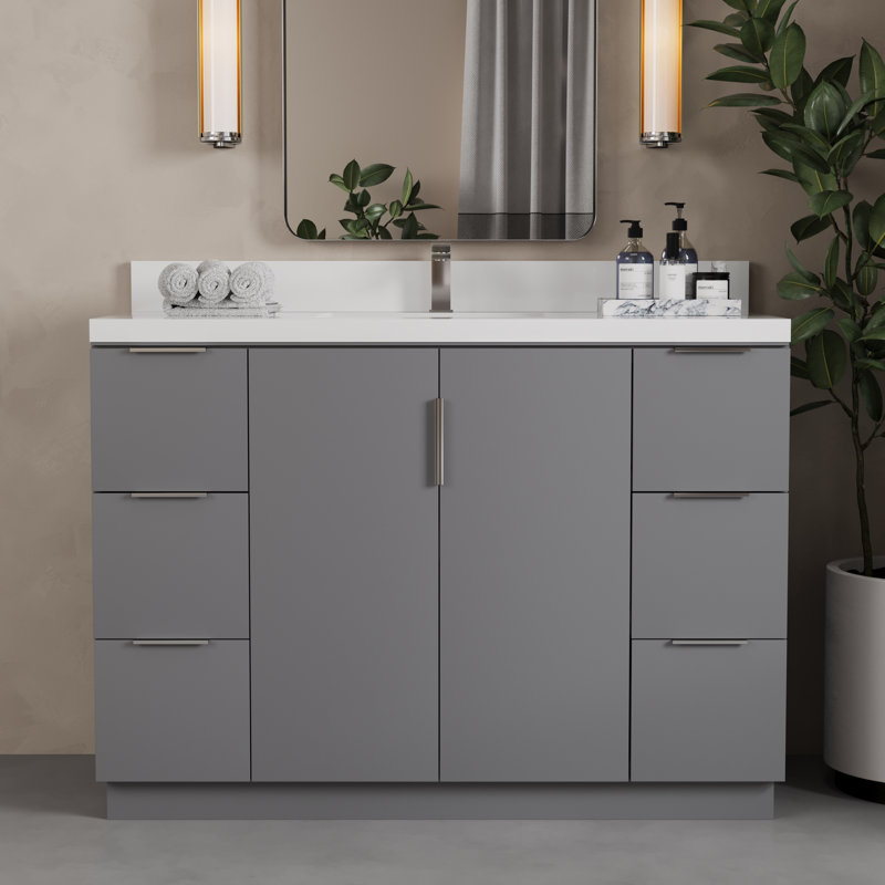 Sedalia 48 po Meuble-lavabo simple, Gris