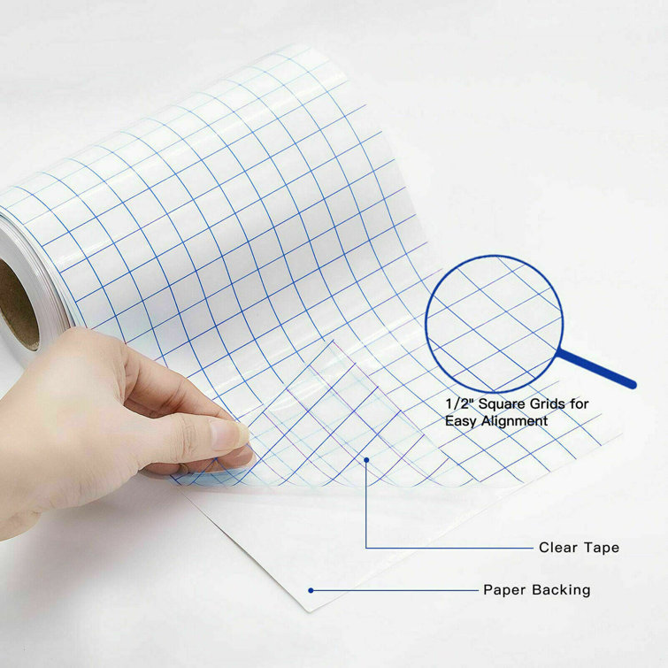Craftables 12' X 12' Premium Transfer Tape with Grid and Adhesive