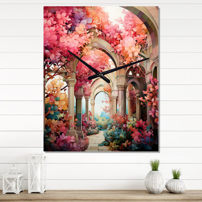 Horloge murale moderne rose