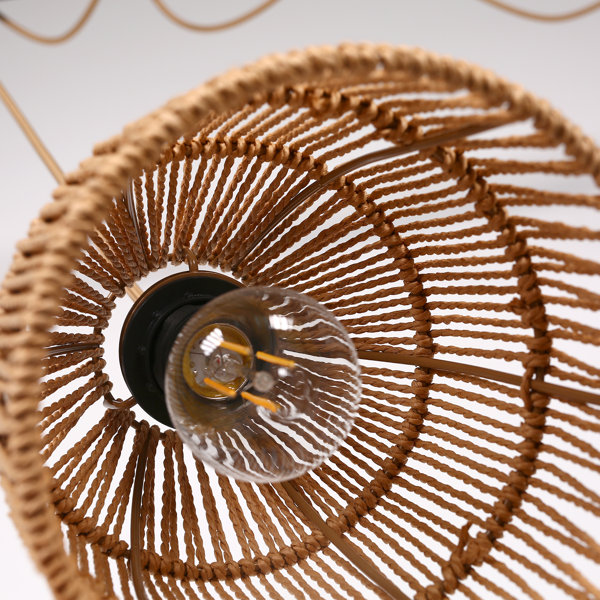 Bay Isle Home™ Platres 1- Light Plug-in Hand-Woven Geometric Pendant ...