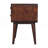 Solid Wood Curved California Walnut Nightstand, 2-Drawers, Nordic Legs, Dark Brown-745229016