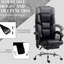 Chaise d'ordinateur en cuir noir avec 6 points de vibration, hauteur réglable, repose-pieds, inclinaison, siège lombaire chauffant pour une journée de travail productif, lombaire, cuir, bureau calme