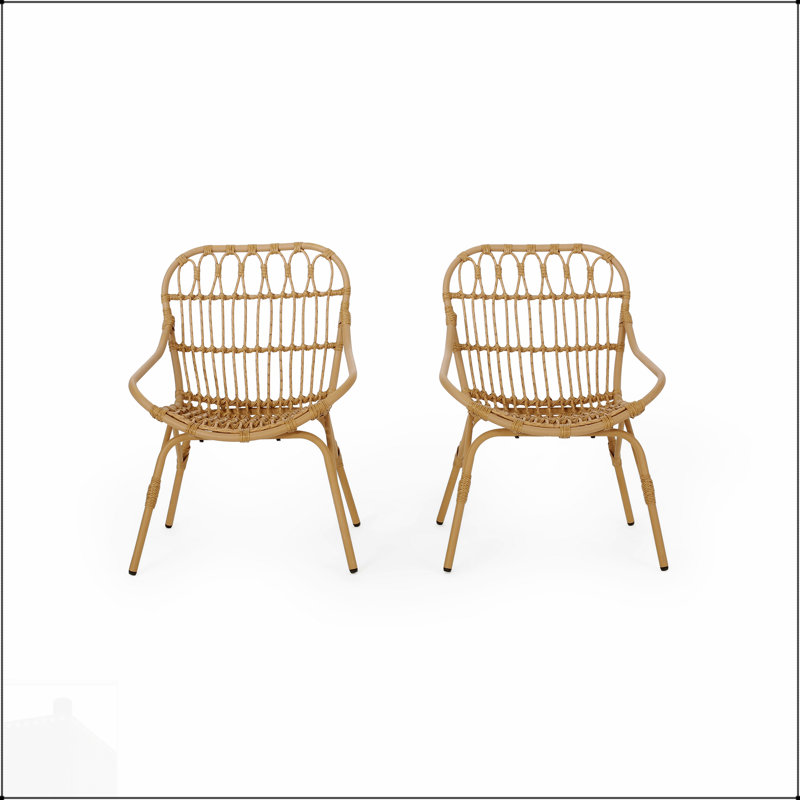 Chaises d'extérieur en osier Boho