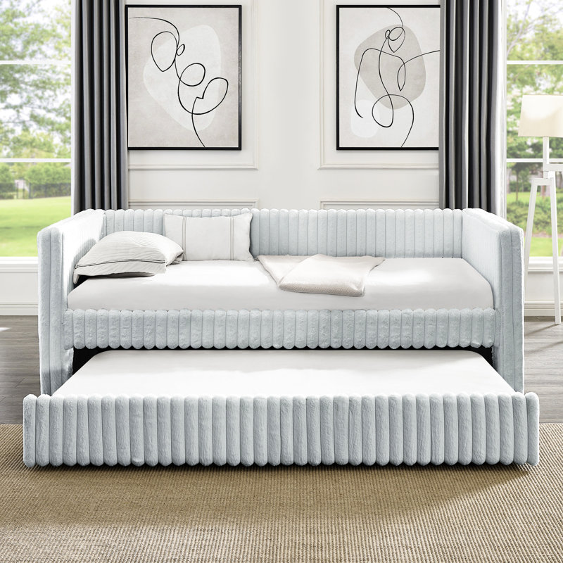 Lit de jour simple gris moderne avec fonction ergonomique et fonction de revêtement pour une utilisation efficace
