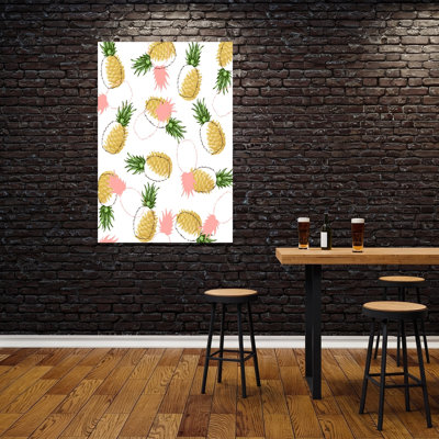 Tropical Pineapple Art Abstract Modern Playful Fruit Summer Wall Art Print