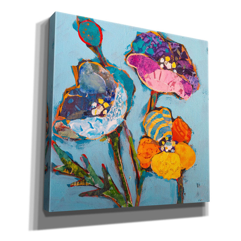 «Danberry Poppy 3 on Canvas» par St. Hilaire Elizabeth, reproduction, H 12 po x l 12 po x P 0,75 po