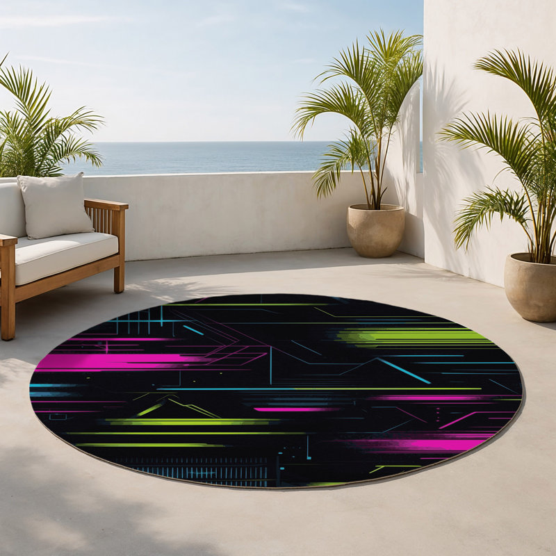 Tapis intérieur et extérieur Aurora, Rond 5 pi