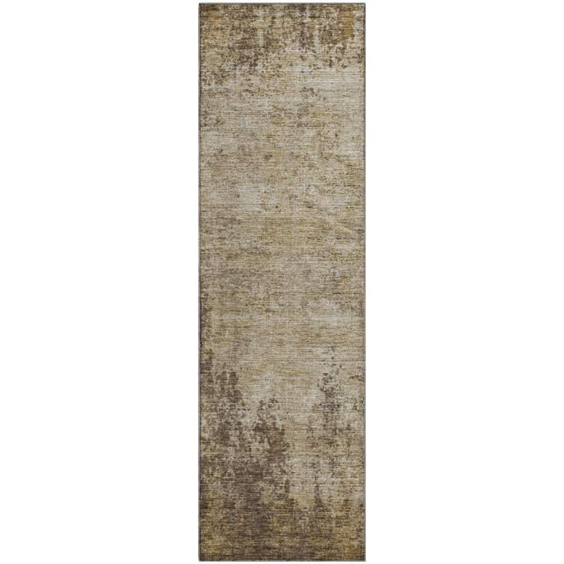 Premium Machine Washable Prisco Brown Rug, Runner 2'3" x 7'6"