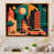 Toile avec cadre flottant or