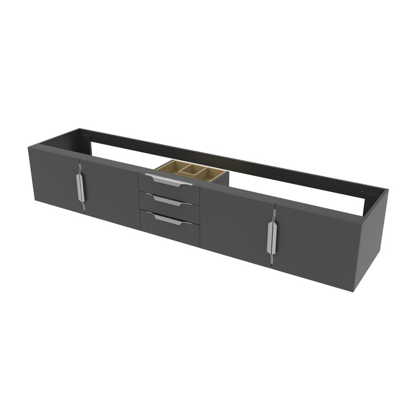  Base de meuble-lavabo double 84 po Alpine, Noir / chrome