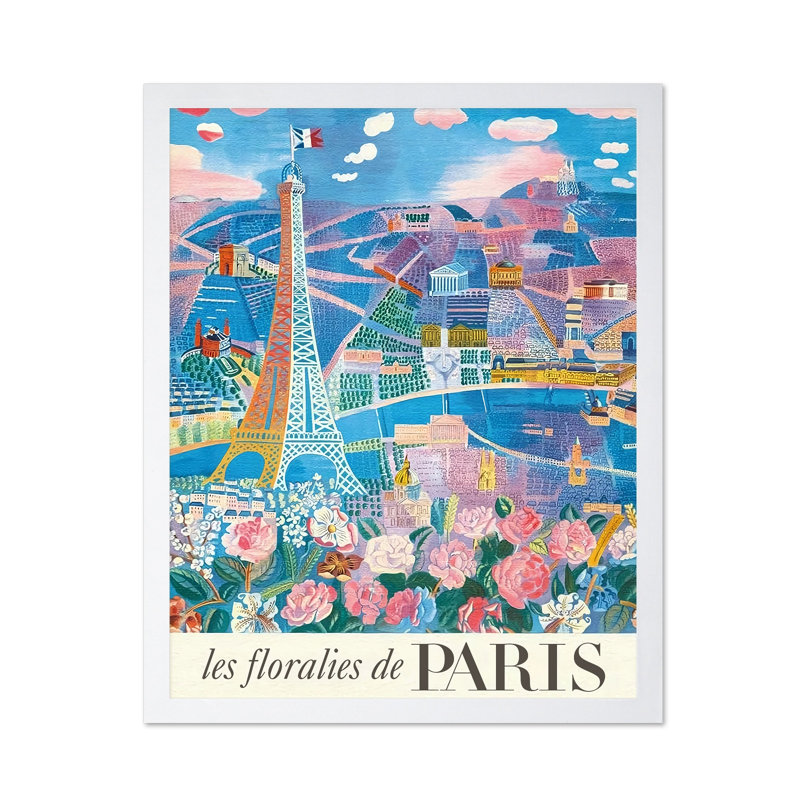 Les Floralies de Paris, Affiche, Encadrement blanc, H 16 po x l 20 po
