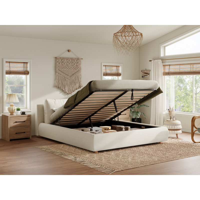 Lit plateforme avec rangement Cozara, Grand