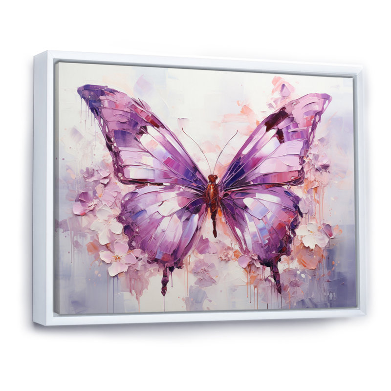 «Purple Animal Amethyst Butterfly Delicate - Butterfly», reproduction sur toile encadrée, H 12 po x l 20 po x P 1 po