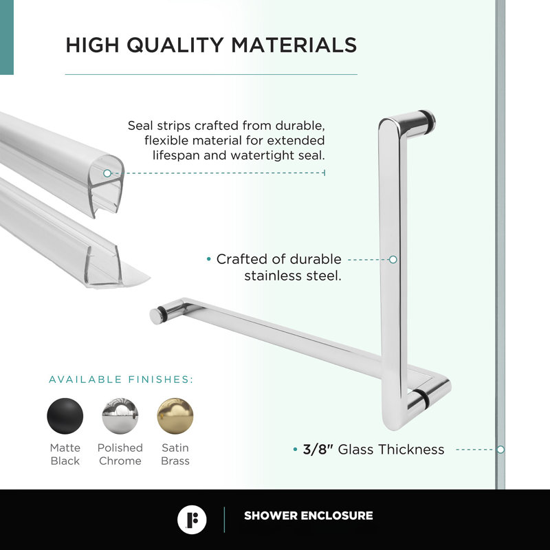 42'' Polished Chrome Frameless Neo Angle Shower Enclosure