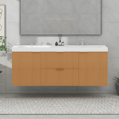 Double Sink Bathroom Vanity with SMC Resin Top