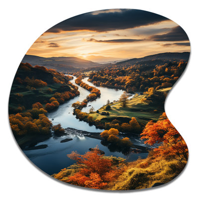 Hanifa Forest Autumn In The USA II - Forest Drop Shape Assymterical Metal Wall Art