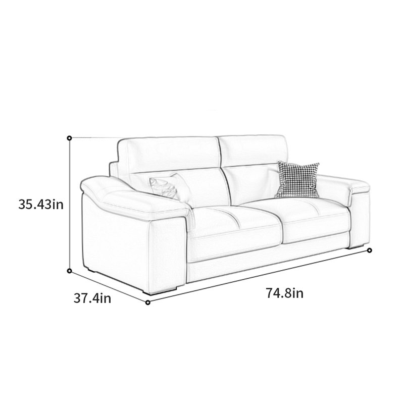 Kinzey, 35.43" H x 74.8" W x 37.4" D, 2