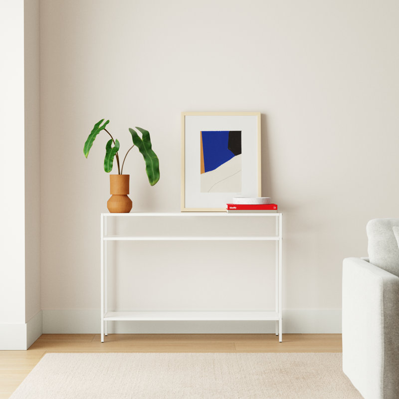 Aisha Console Table, Matte White, 30" H x 42" W x 10" D