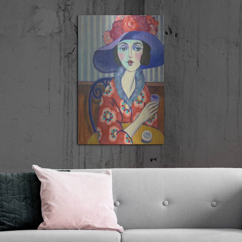 «Woman In Red» par Holly Wojhan, H 36 po x l 24 po