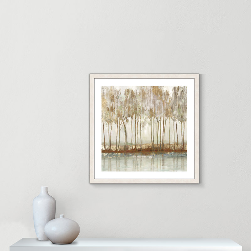 «Lynn Peak I» par Allison Pearce, H 17,5 po x l 17,5 po x P 1,125 po, Cadre à grain de bois blanc