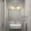Éclairage pour salle de bain 2 lumières avec abat-jour en verre transparent Gabi Meridian-2116489305