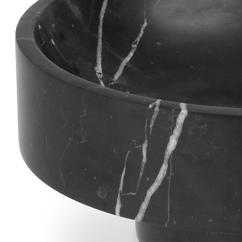Santiago Marble Decorative Bowl, Honed Black