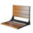18" Folding Teak Wood Shower Bench Seat Wall Mount Black