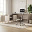 Table de coiffeuse extensible avec armoire de rangement, extensible jusqu'à 103 pouces, bureau de meuble-lavabo en forme de L