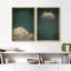 Nuage vert, rétro, décor rustique, décor de salon BRC189-102453501-102453504
