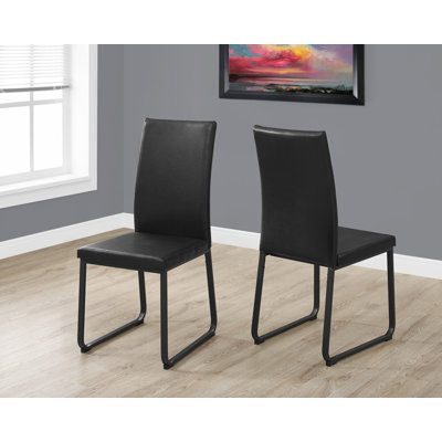 Chaise de salle à manger rembourrée d'aspect similicuir parfaite pour la cuisine ou comme chaise d'appoint Jenei