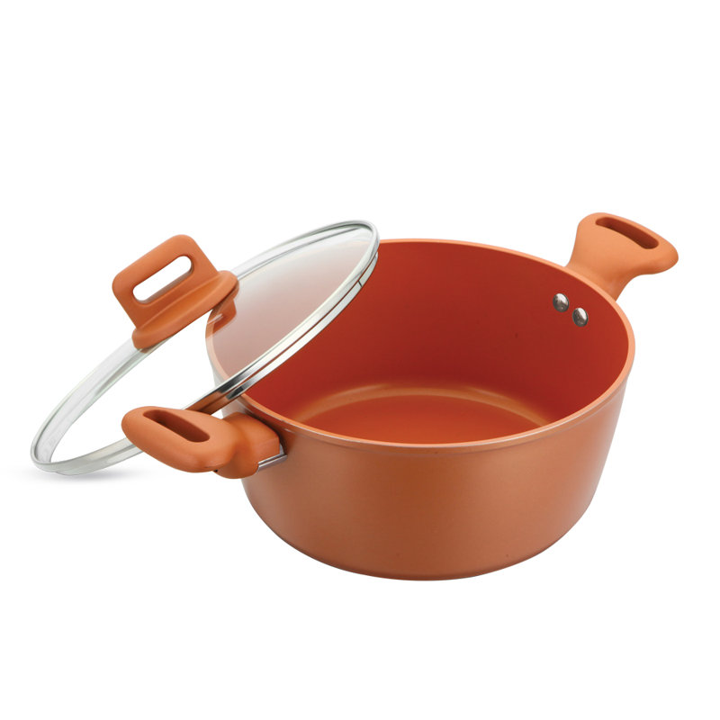 ZOYA 8 - Piece Non-Stick Aluminum Cookware Set, Copper