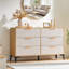 Organisateur de commode 6 tiroirs cannelés, chêne naturel et blanc, 1 pièce-497969107