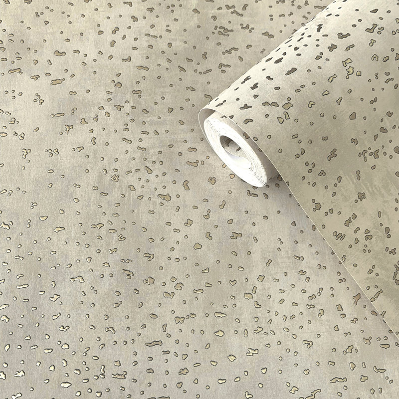 Lustre Collection Metallic Embossed Abstract Spot 10.05m x 53cm Wallpaper Roll, Gold