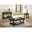 Table de bout moderne avec tablette ouverte - finition noyer