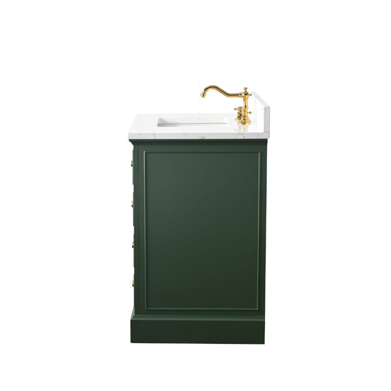 Thompson 36" W Single Bathroom Vanity, Evergreen/Brushed Gold