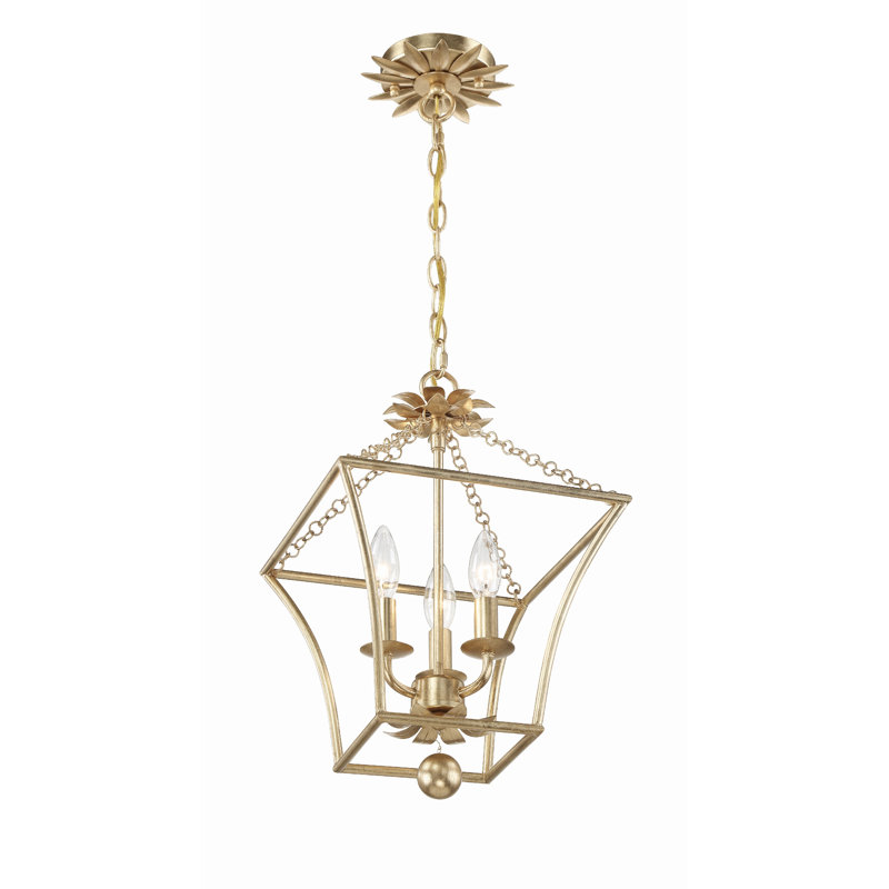Muliphen 4 - Light Dimmable Lantern Geometric Chandelier, Gold