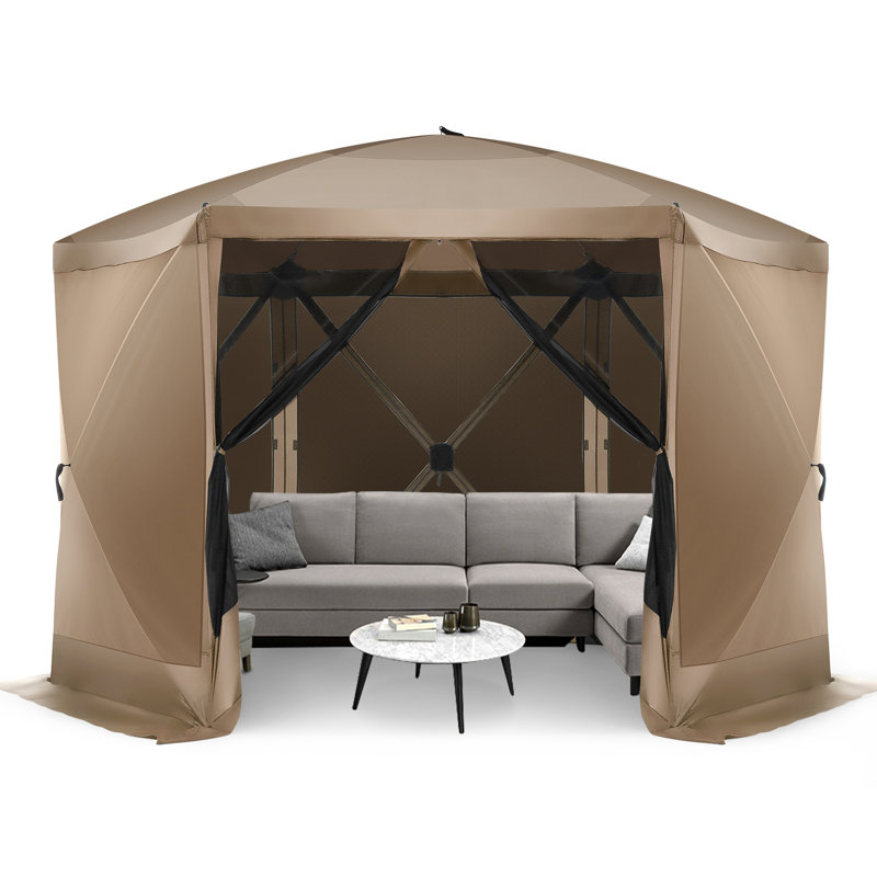 12x12FT Pop Up Gazebo Screen Tent , Khaki