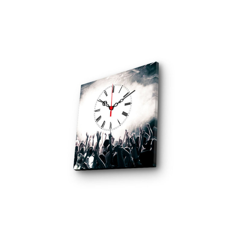 Horloge murale élégante en toile 11 po x 11 po | 100% toile de suède, cadre 100% bois (épaisseur: 1,2 po) | Parfait pour la décoration intérieure, le salon, le bureau, le style intemporel et la fonctionnalité