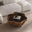 Table basse Artistic en forme de nuage avec plateau en verre trempé et base Wave