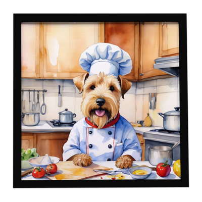 Wheaten Terrier The Chef Framed Metal Print