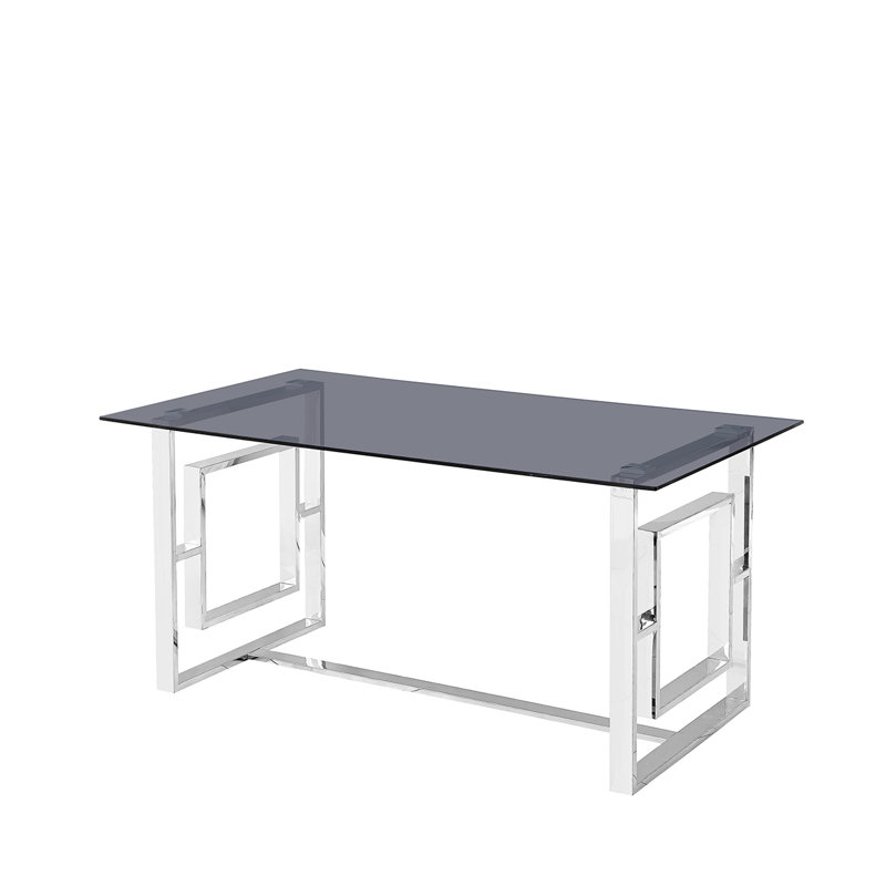 Bloomfield Glass Top Metal Base Dining Table