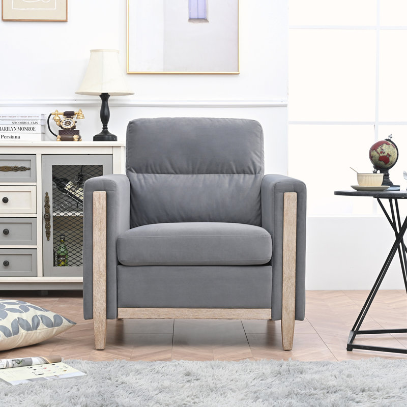 Fauteuil Quang, Velours gris velours