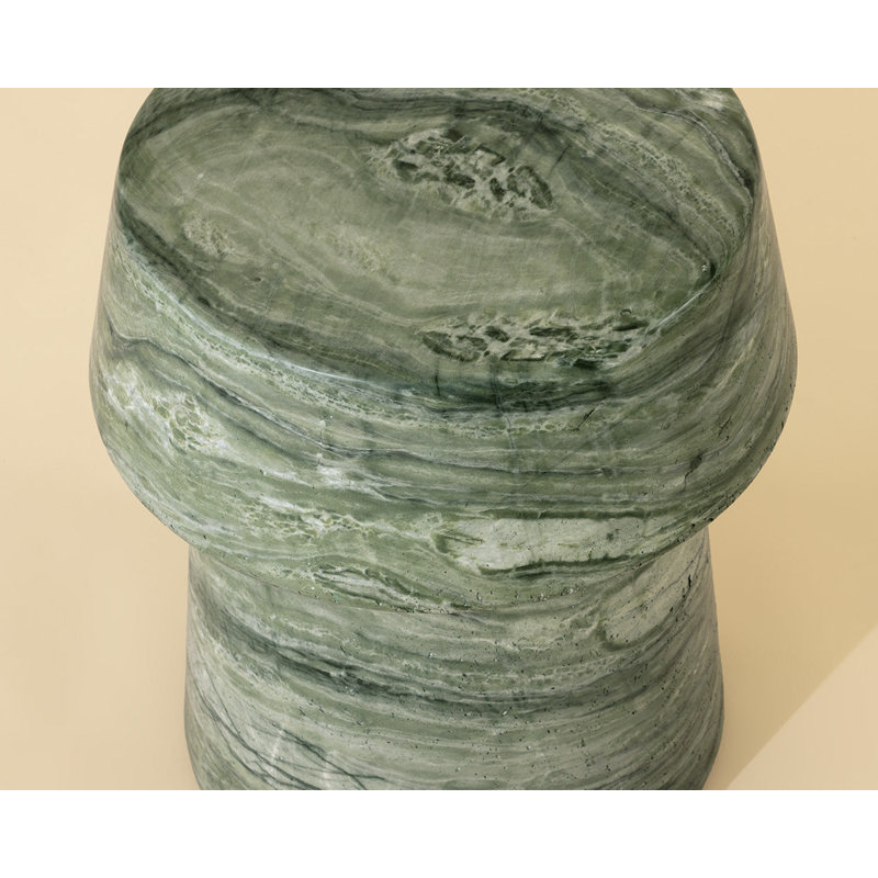 Brie Outdoor Round Side Table, Green