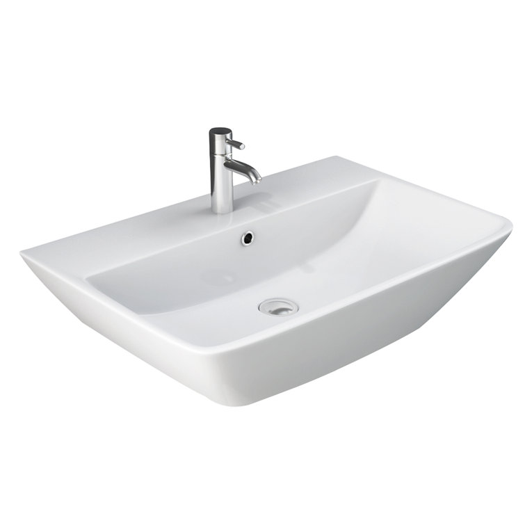 Barclay Summit 17'' White Vitreous China Rectangular Bathroom Sink with Overflow