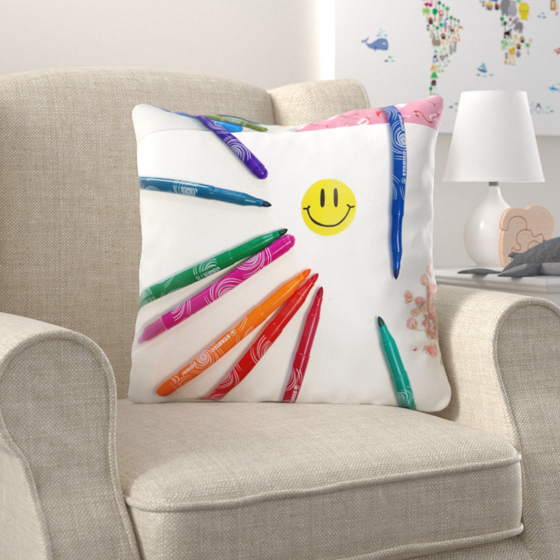Coussin décoratif Stabilo, Microsuède, Intérieur