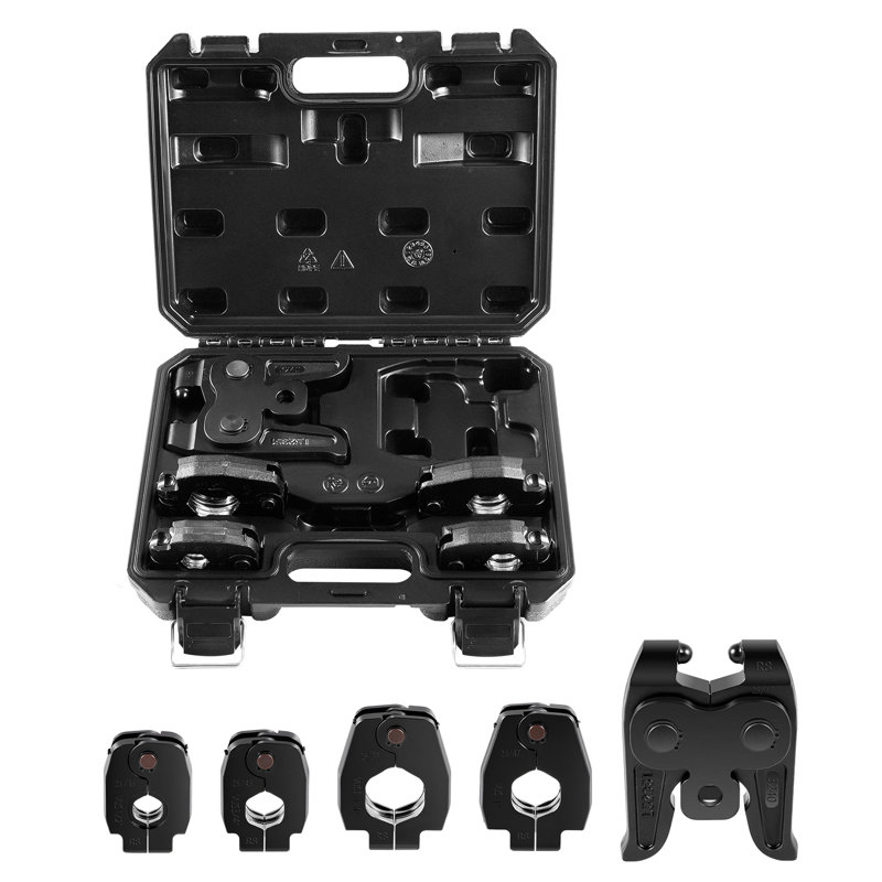 Ensemble de pressage Propress pour outils de presse de la série Standard, anneaux de pressage (1/2 po, 3/4 po, 1 po, 1-1 / 4 po) et actionneur R8 pour tuyaux en cuivre Propress, compatible avec les outils de pressage 32 kN pour un fonctionnement à 180 °