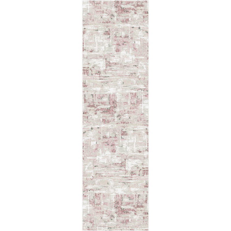 Tapis beige/rouge Wakeman, Tapis de couloir : 2 pi 2 po x 7 pi 7 po